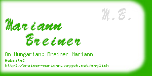 mariann breiner business card